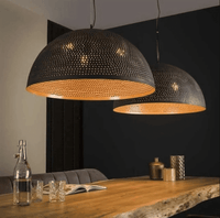 Thumbnail for Dome Pendant Light,Handmade Pendant Lights,Moroccan Chandelier,Moroccan Ceiling Lights,Kitchen Island Lighting,Black &Gold - Ettilux Home