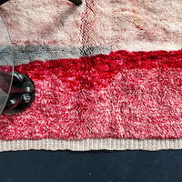 Thumbnail for Rosy Abstract Handwoven 100% Wool Beni Mrirt Rug 8.1 X 9.9 ft / 247 X 304 cm - Ettilux Home