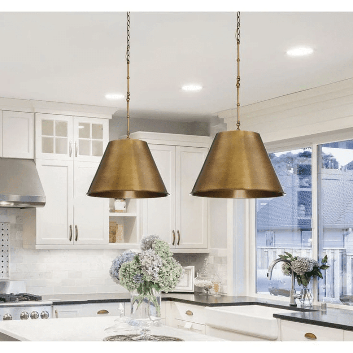 Set OF 2 , Brass Dome Pendant Lamp Brass Oxide Ceiling Lamp - Ettilux Home