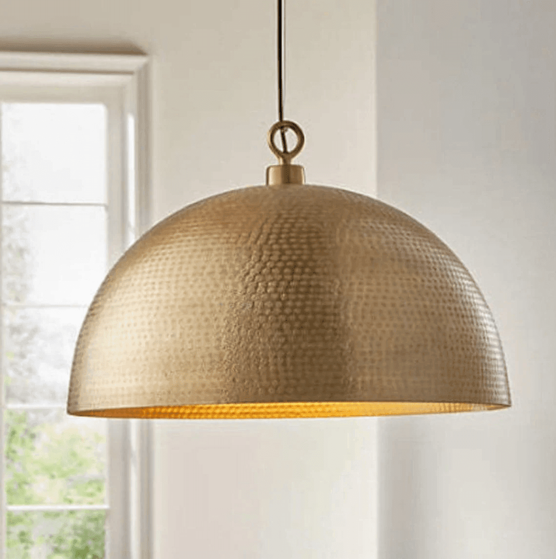 set of 2 Hammered Brass Dome Light Fixtures Moroccan Ceiling Lights - Ettilux Home