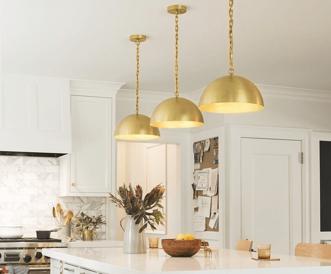 Set OF 3 , Brass Dome Pendant Lamp Brass Oxide Ceiling Lamp - Ettilux Home