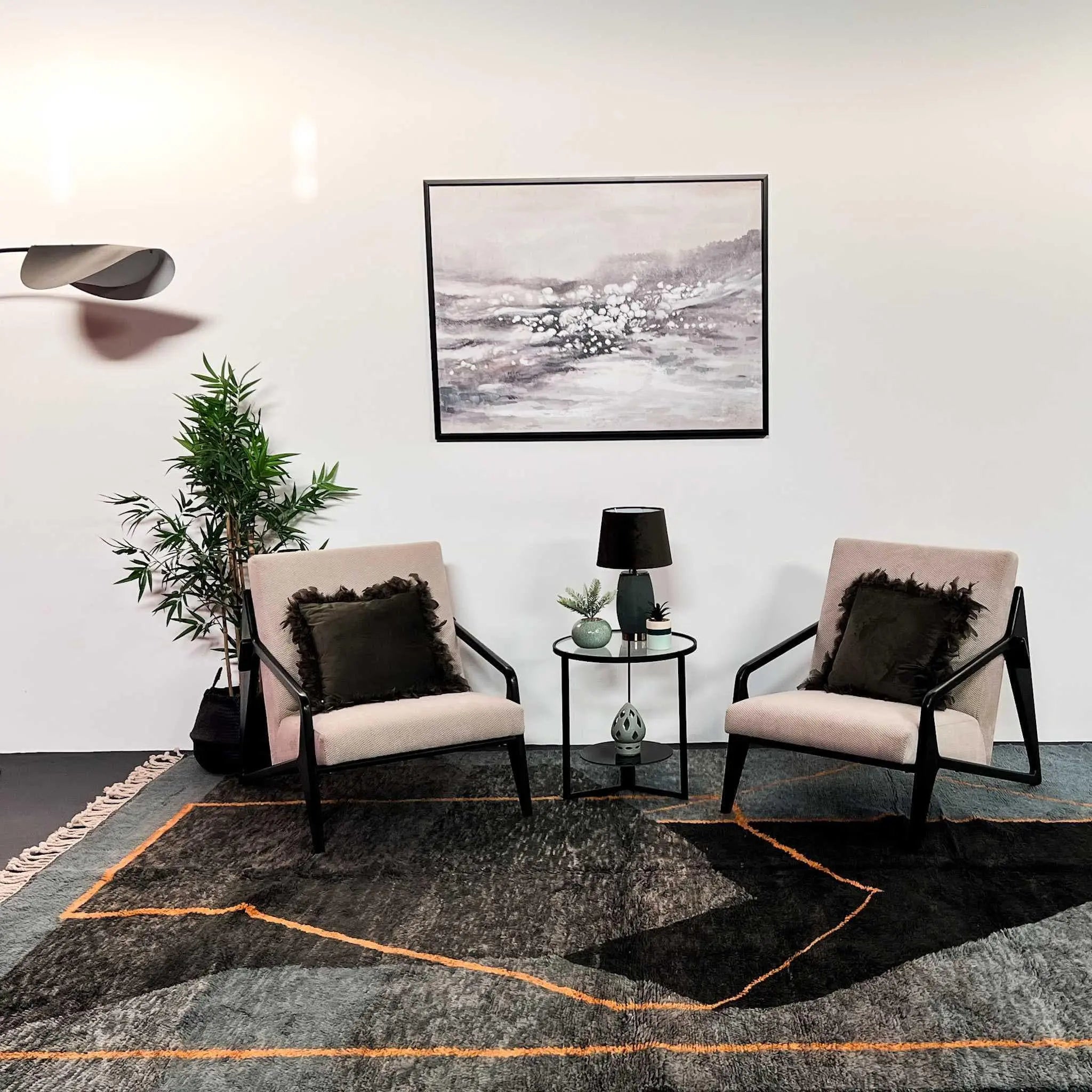 Ettilux handmade Moroccan rug styled in a considered interior