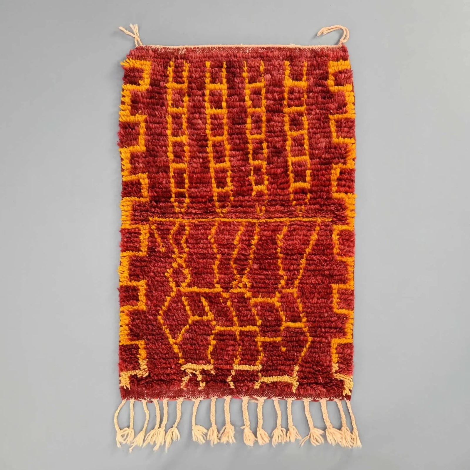 Bohemian Handmade Red Moroccan Rug 2.1 x 3.2 Feet / 66 x 100 cm - Ettilux Home