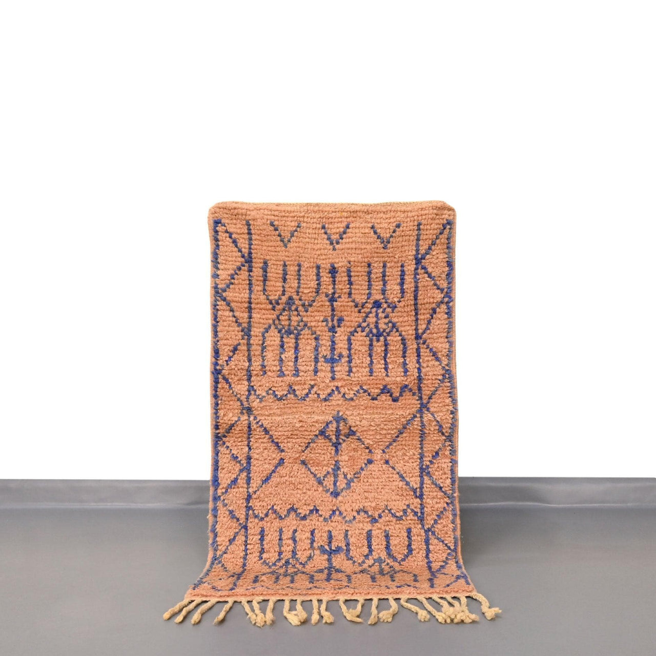 Bohemian Peach Moroccan Small Wool Rug 1.9 x 3.6 Feet / 59 x 110 cm - Ettilux Home