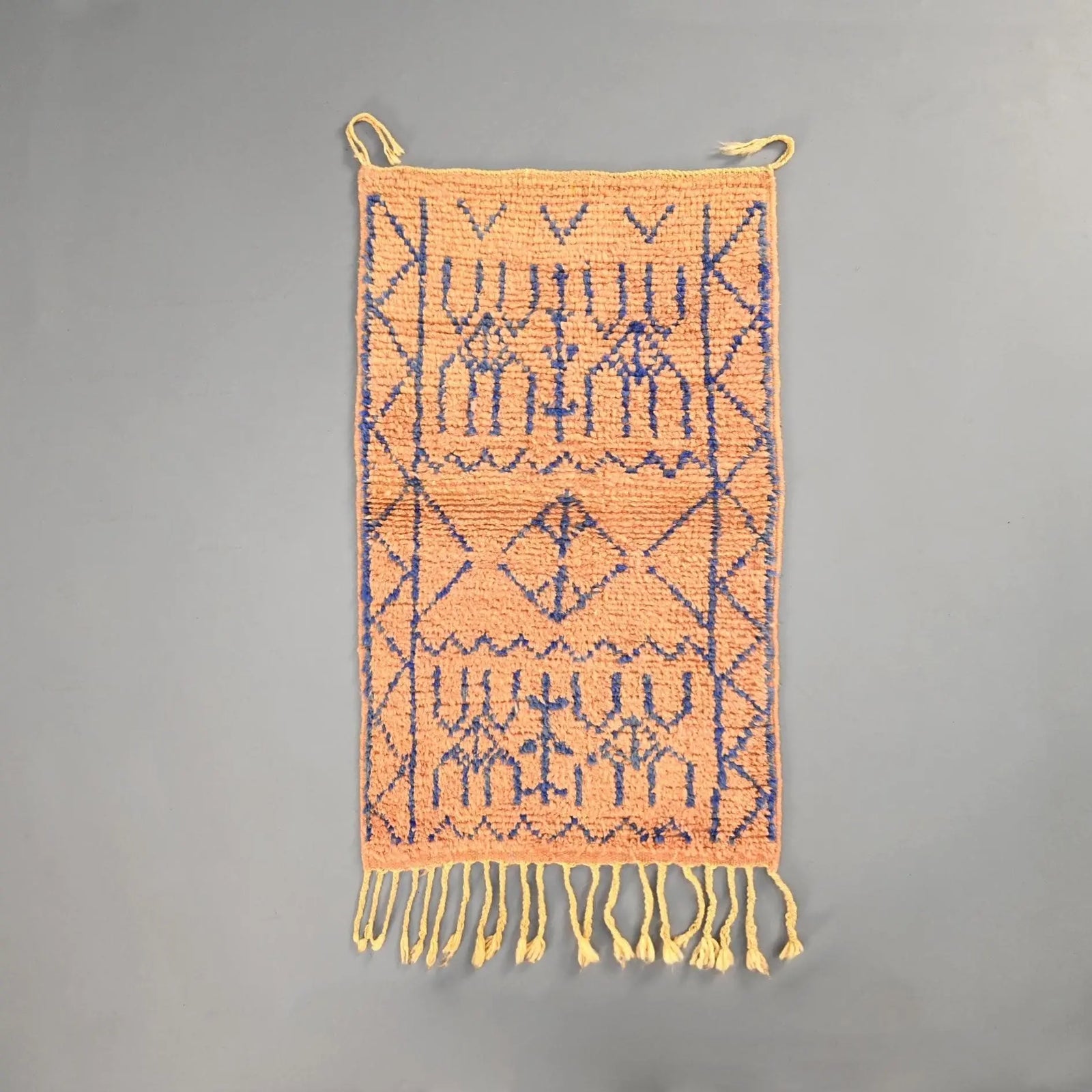 Bohemian Peach Moroccan Small Wool Rug 1.9 x 3.6 Feet / 59 x 110 cm - Ettilux Home