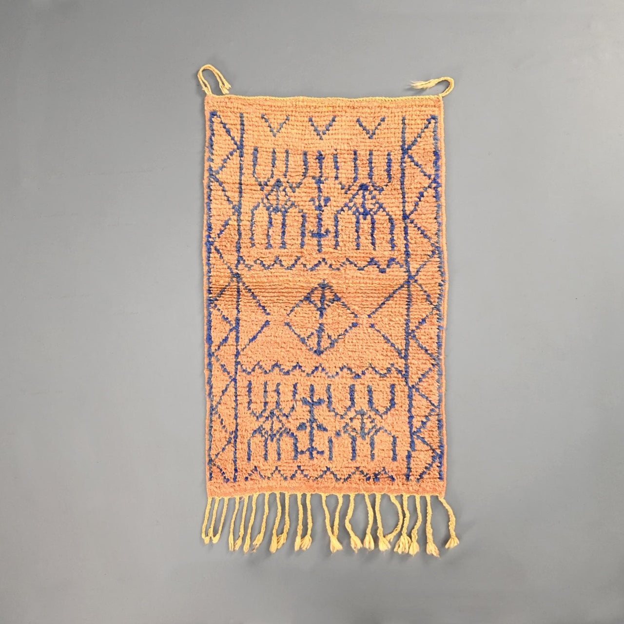 Bohemian Peach Moroccan Small Wool Rug 1.9 x 3.6 Feet / 59 x 110 cm - Ettilux Home