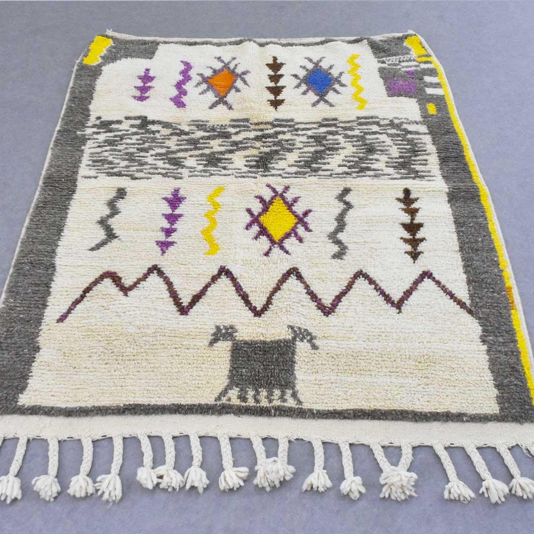 Caladium Handmade Carpet / Tribal, Area Moroccan Boujaad Rug 5.5 x 4.1 feet - Ettilux Home