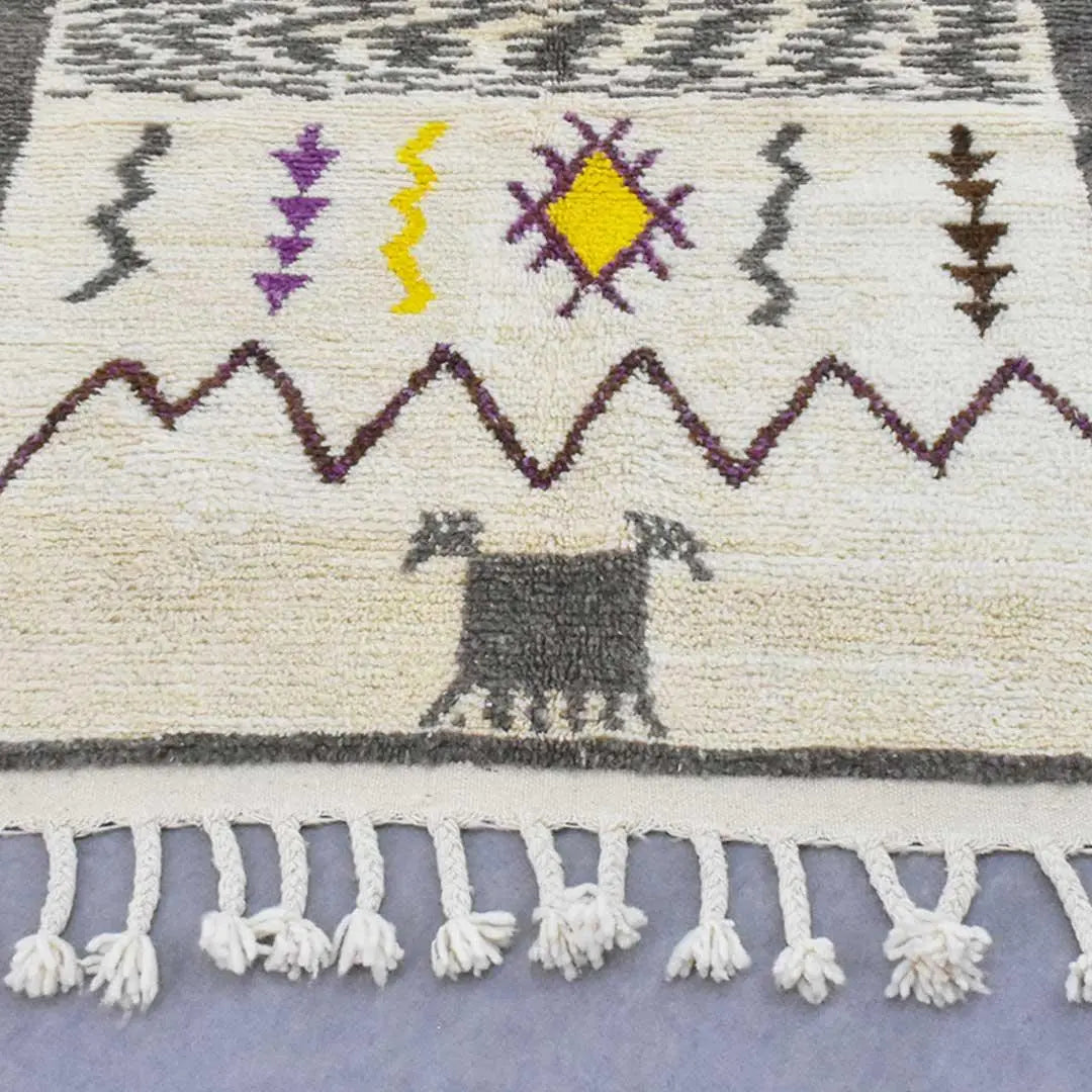 Caladium Handmade Carpet / Tribal, Area Moroccan Boujaad Rug 5.5 x 4.1 feet - Ettilux Home