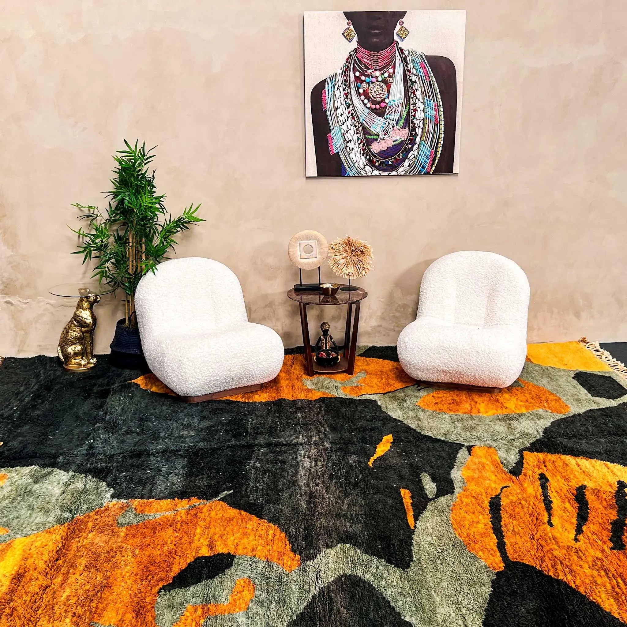 Ettilux handmade Moroccan rug styled in a considered interior
