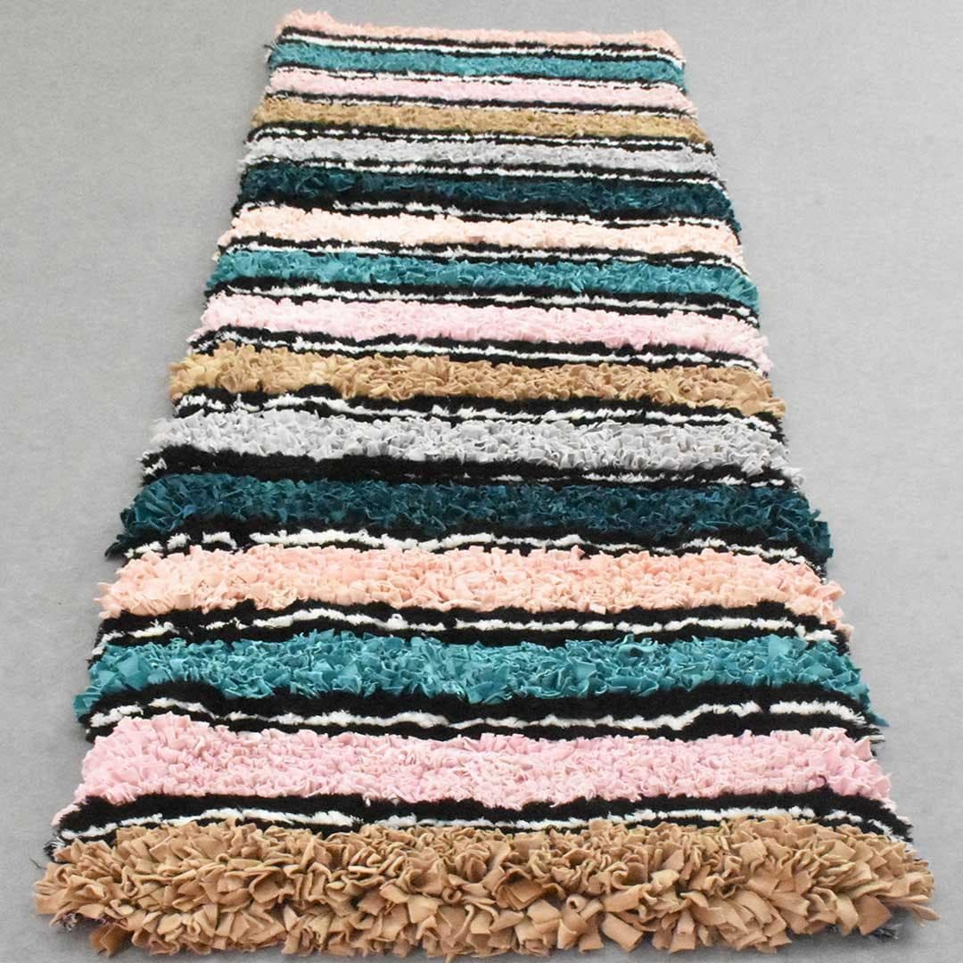 Colorful And Warm Moroccan Boucherouite Rug(2.4 x 8.7 feet) - Ettilux Home