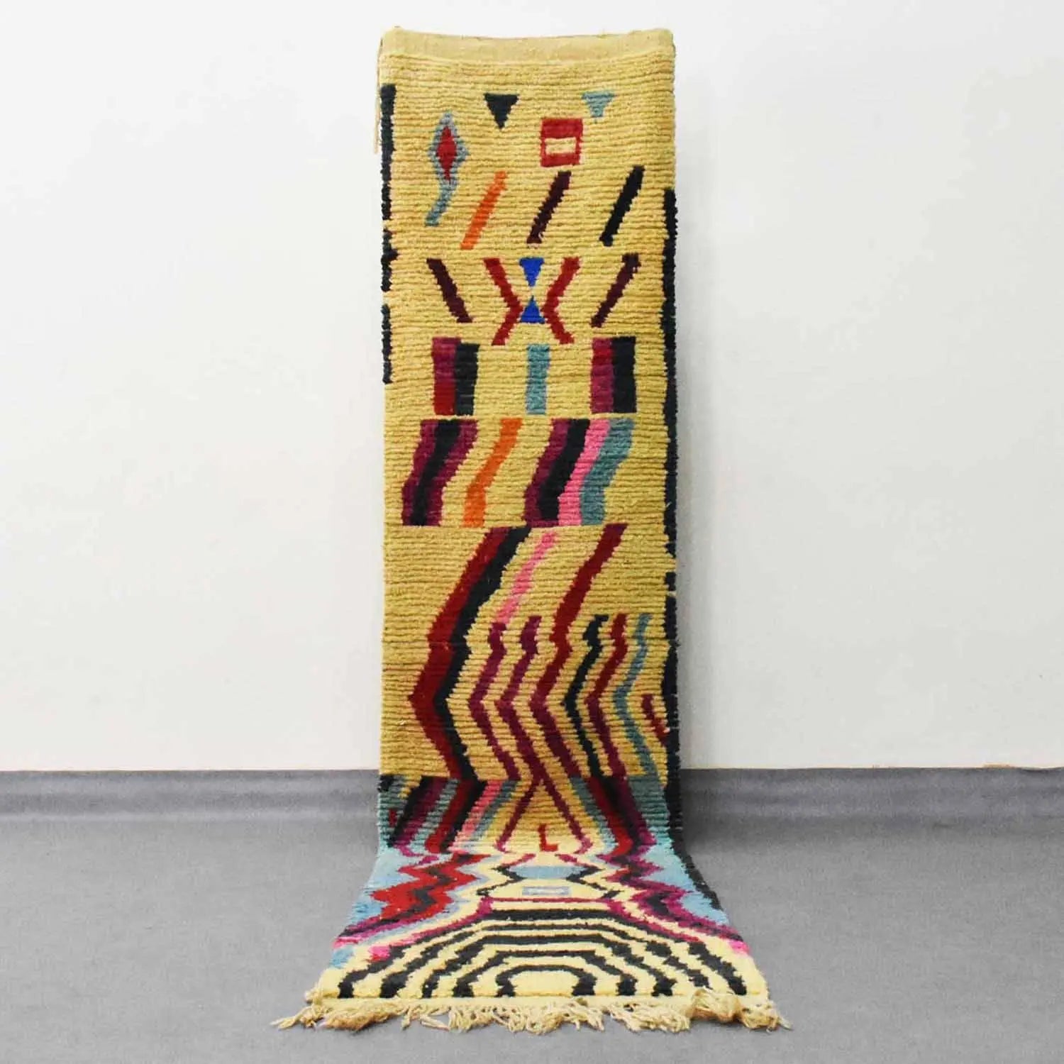Colorful Vintage Mid Century Moroccan Rug (2.3 x 11 feet) - Ettilux Home