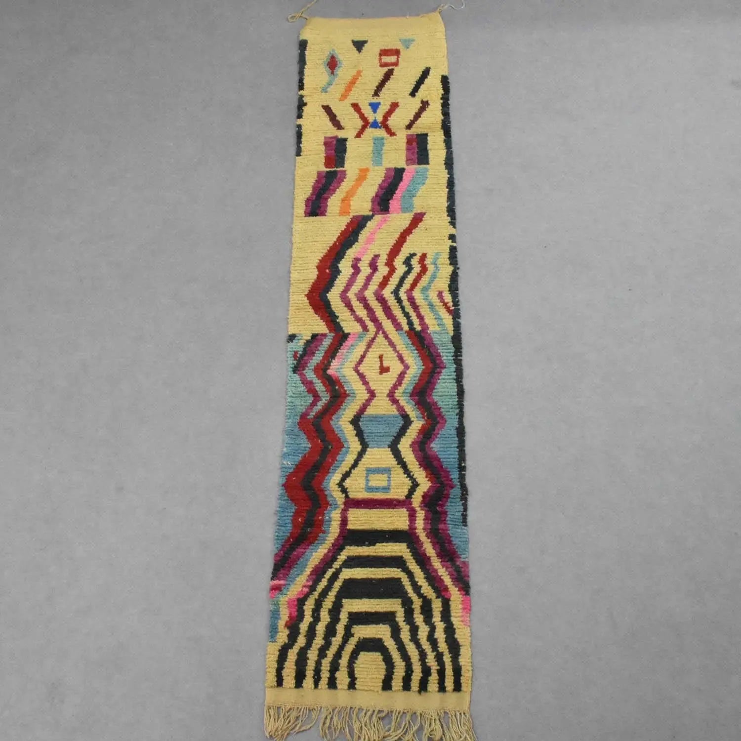 Colorful Vintage Mid Century Moroccan Rug (2.3 x 11 feet) - Ettilux Home