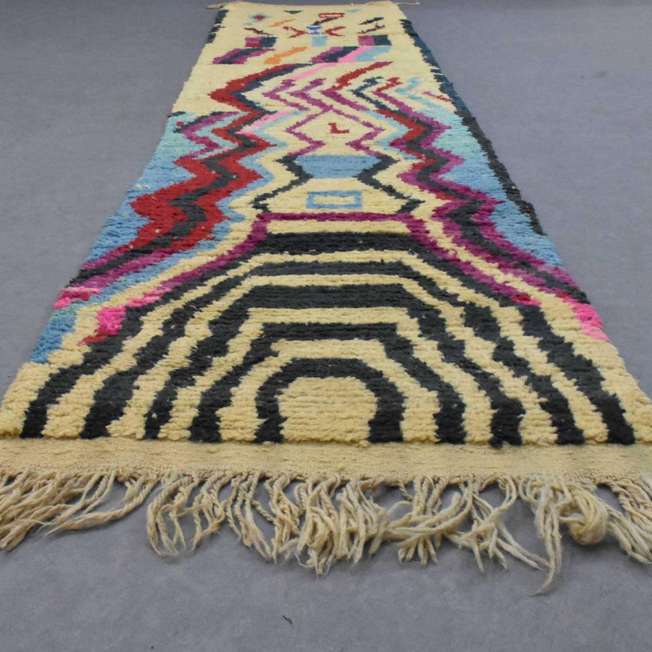 Colorful Vintage Mid Century Moroccan Rug (2.3 x 11 feet) - Ettilux Home