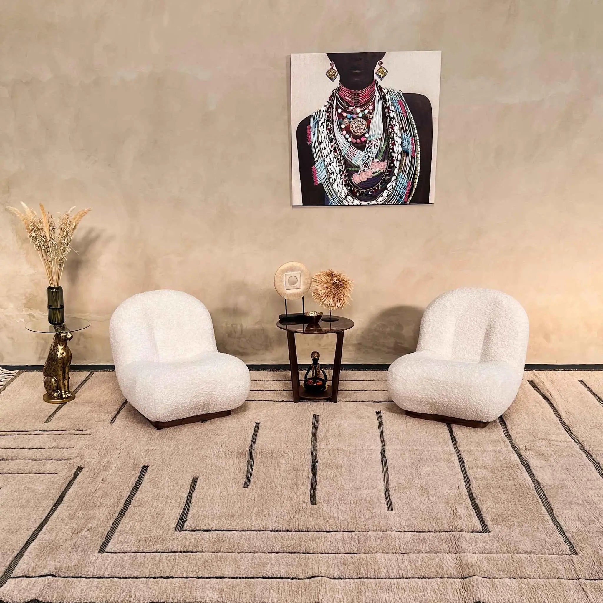 Ettilux handmade Moroccan rug styled in a considered interior