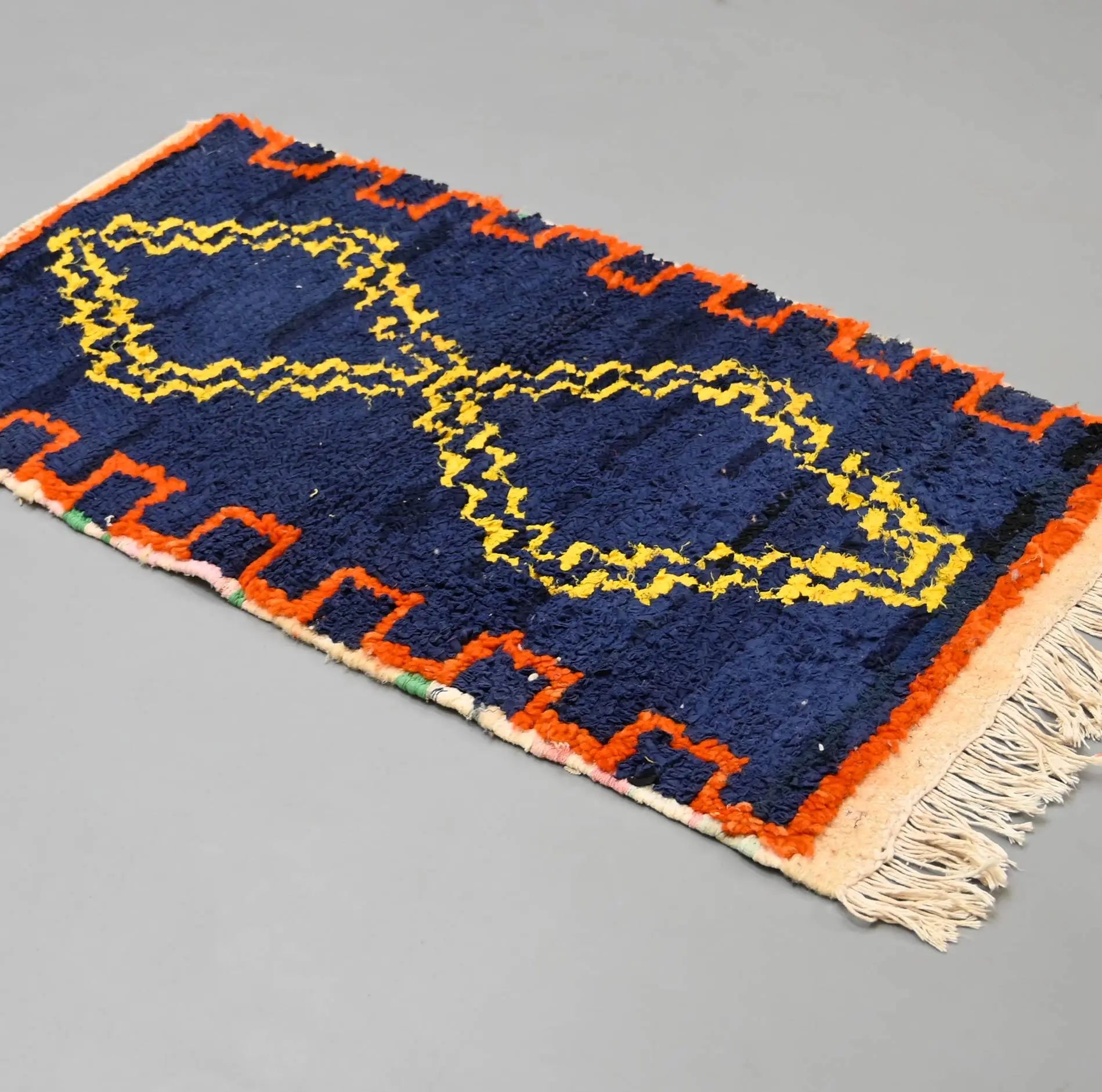 Eclectic Rag Rug Berber Boucherouite 2 X 3.2 ft / 63 x 100 cm - Ettilux Home