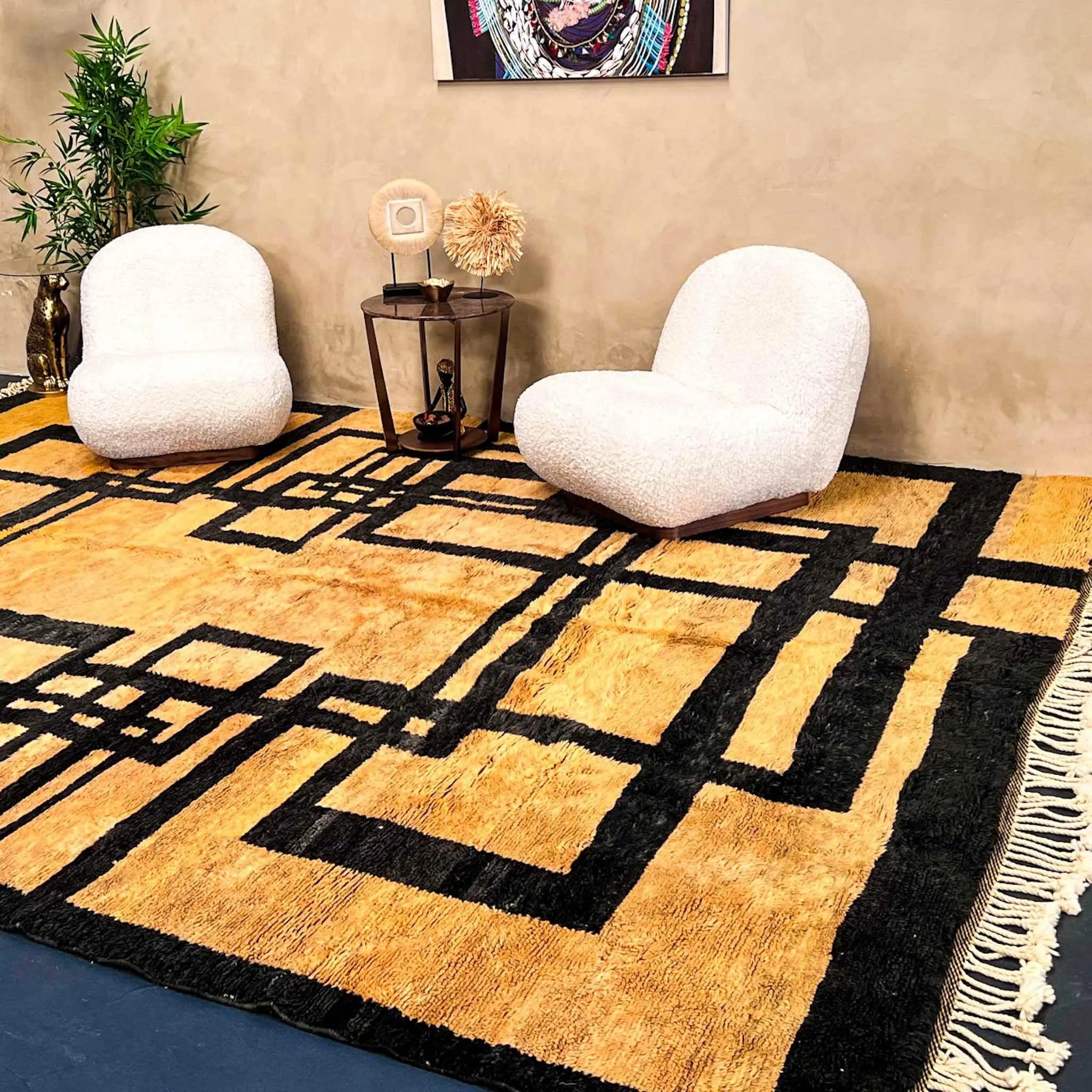 Ettilux handmade Moroccan rug styled in a considered interior