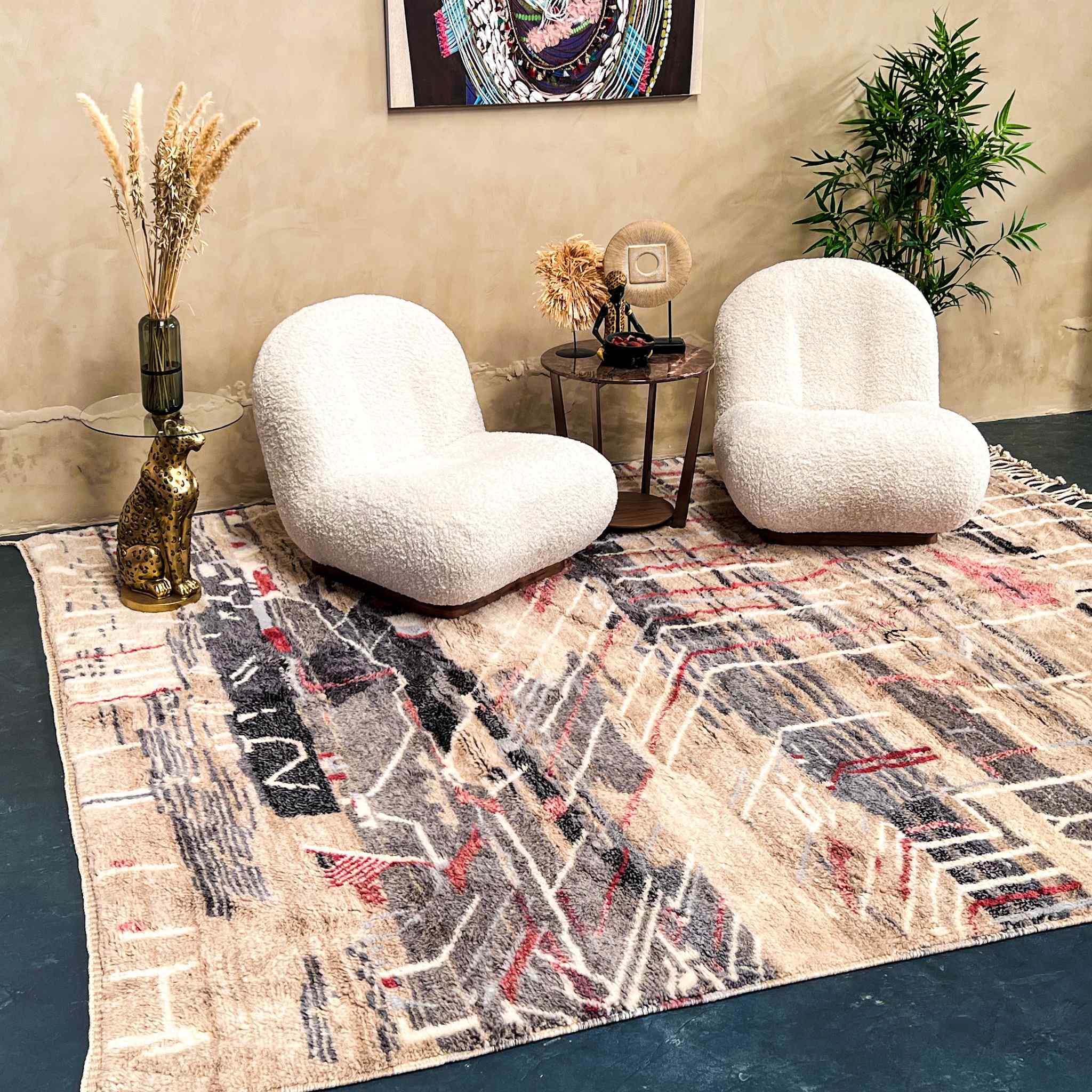 Ettilux handmade Moroccan rug styled in a considered interior