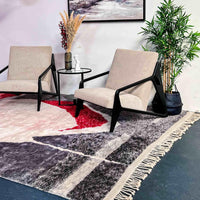 Thumbnail for Make a statement with the Rosy Abstract Handwoven 100% Wool Beni Mrirt Rug, a stunning Beni Ourain rug measuring 8.1 X 9.9 ft / 247 X 304 cm. Handcrafted using premium wool, this rug features a beautiful abstract design and luxurious texture.
