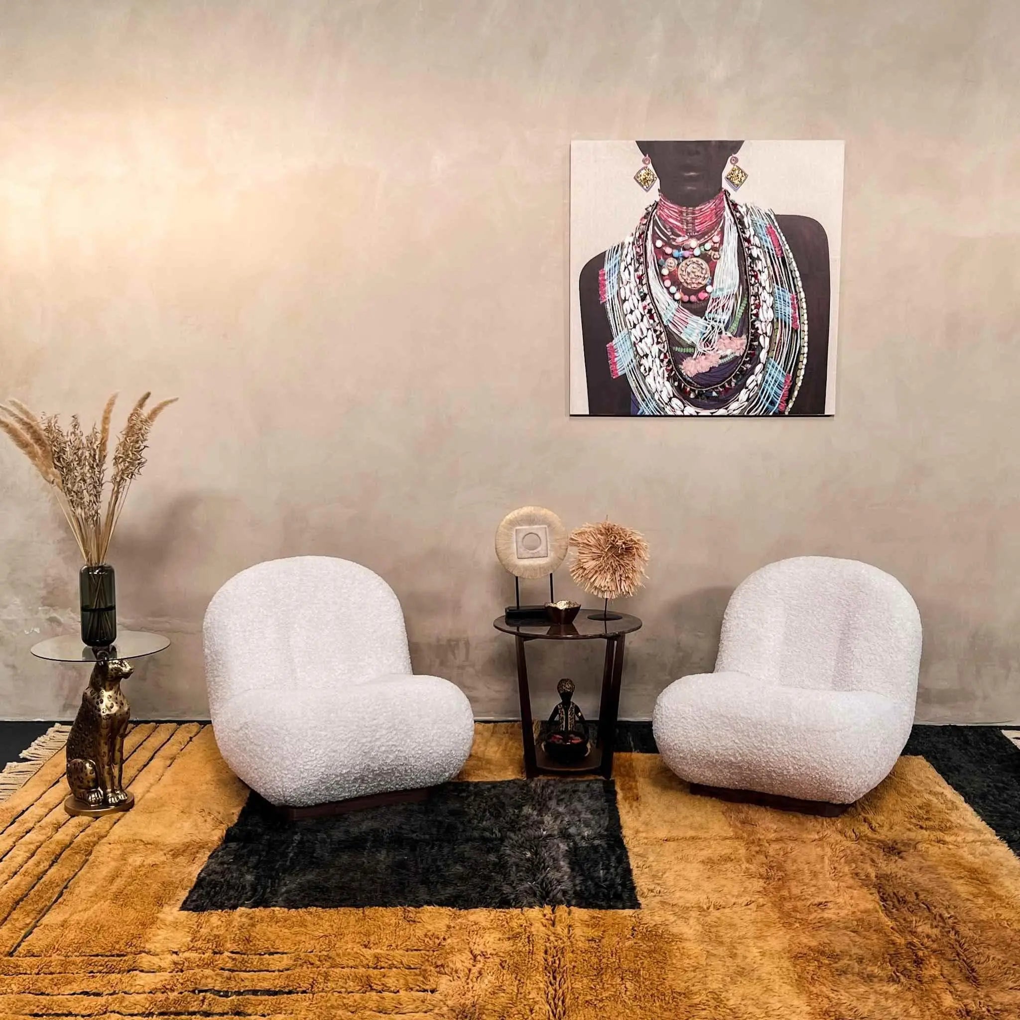 Ettilux handmade Moroccan rug styled in a considered interior