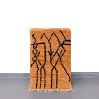 Thumbnail for Orange Moroccan Small Rug 2 x 3.3 Feet / 62 x 101 cm - Ettilux Home