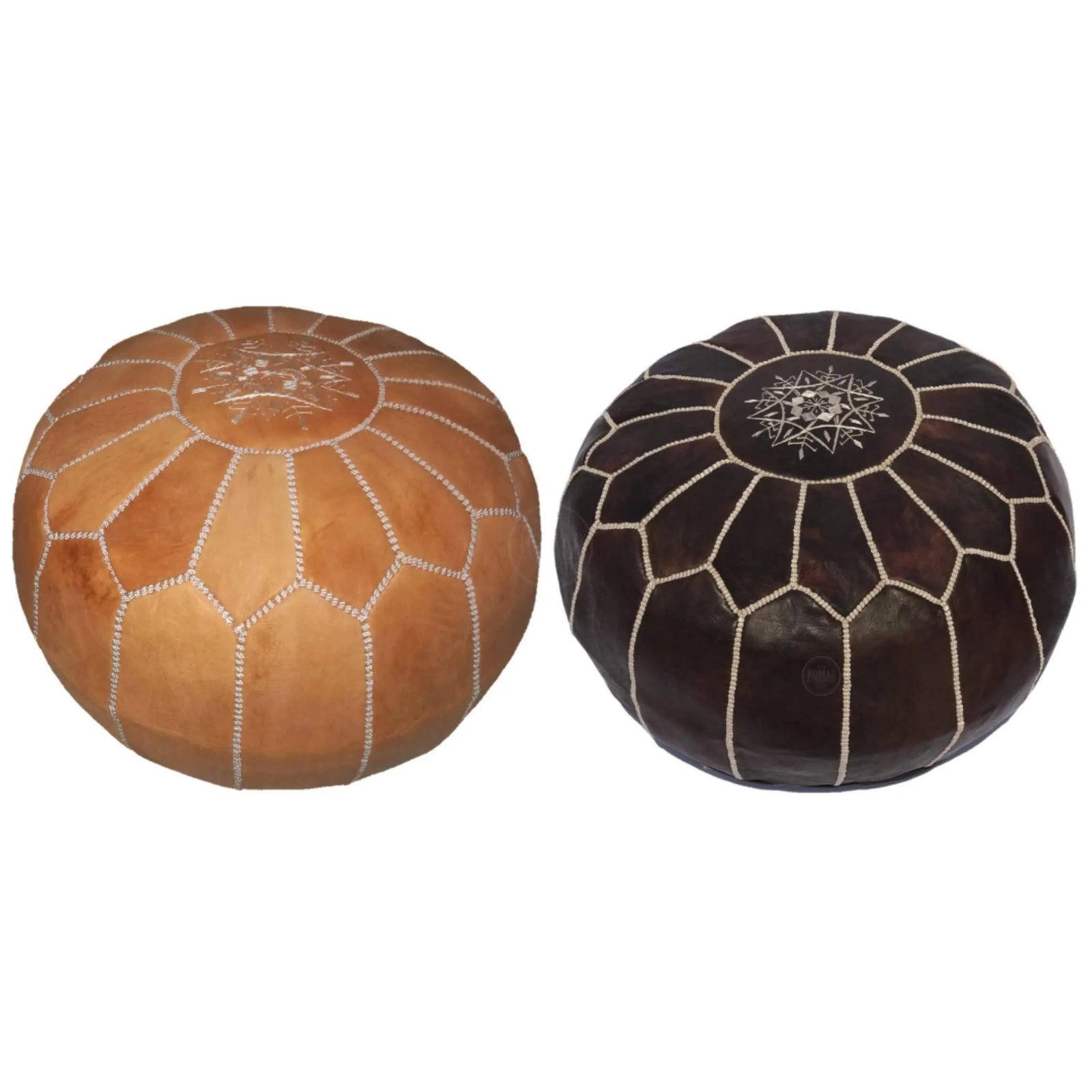 Set of 2 Genuine Poufs - Ettilux Home