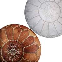 Thumbnail for set of 2 Genuine Leather Poufs - Ettilux Home