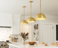Thumbnail for Set OF 3 , Brass Dome Pendant Lamp Brass Oxide Ceiling Lamp - Ettilux Home