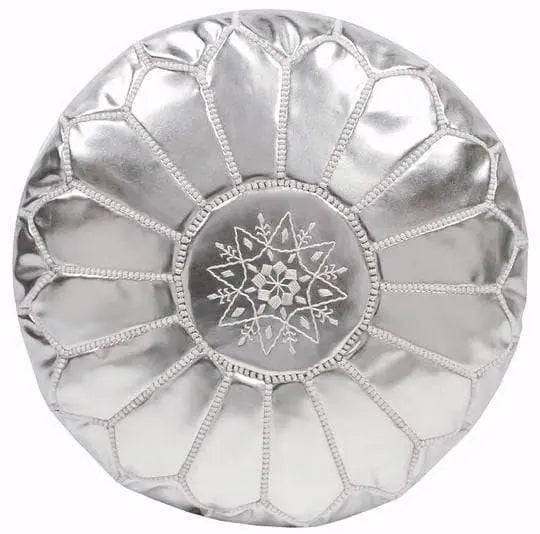 Set of 4 Silver Poufs - Ettilux Home