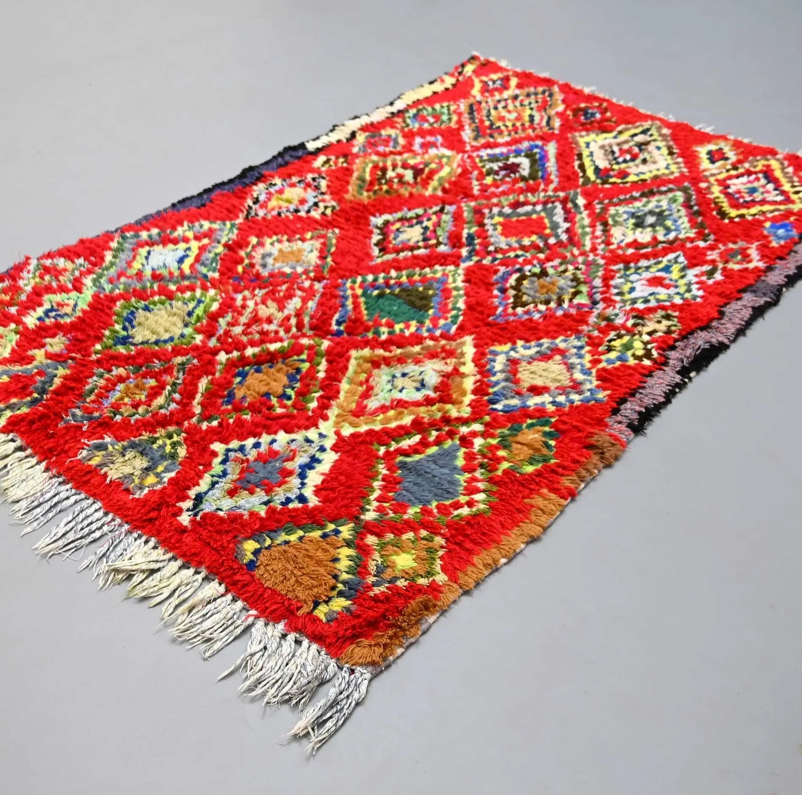 Vintage Boucherouite Rug 3.6 x 6.2 feet / 110 x 190 cm - Ettilux Home