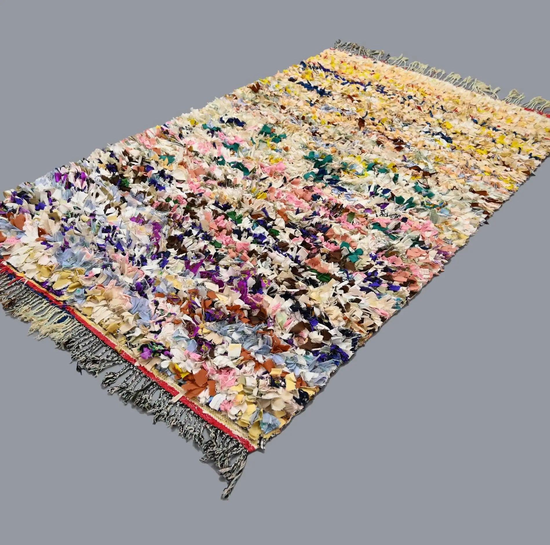 Vintage Boucherouite Rug 7.3 x 4.1 feet / 255 x 125 cm - Ettilux Home
