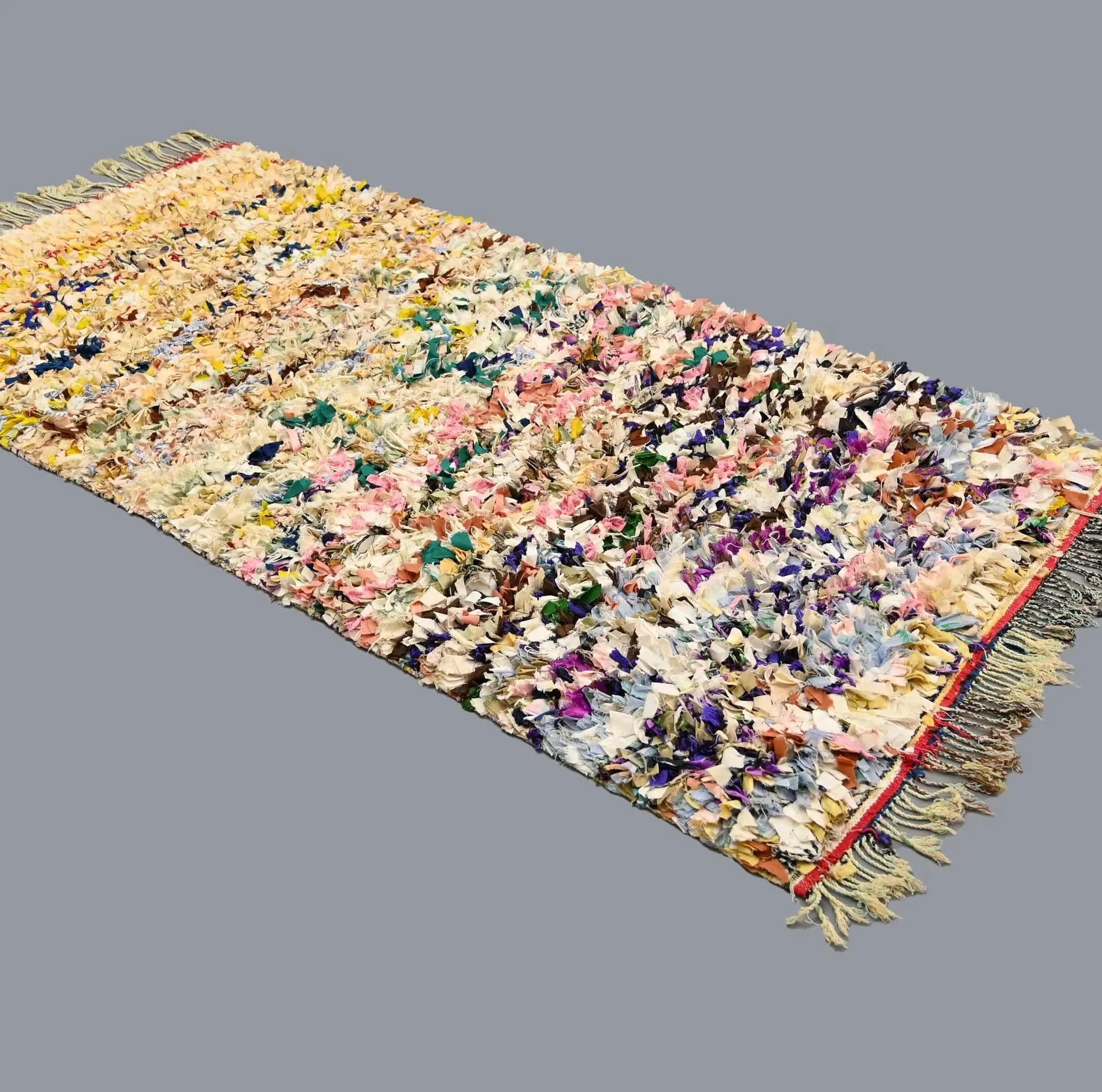Vintage Boucherouite Rug 7.3 x 4.1 feet / 255 x 125 cm - Ettilux Home
