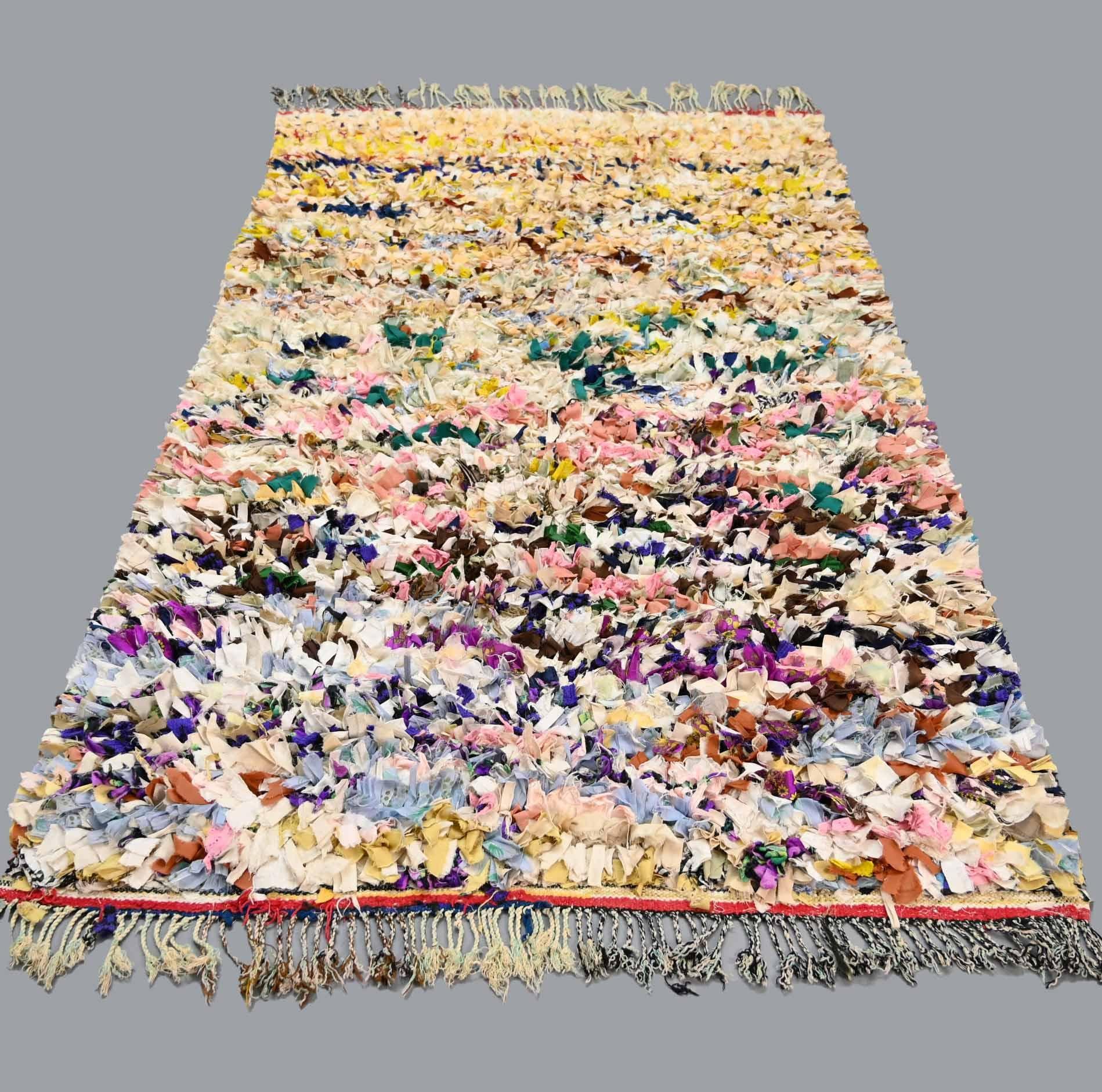 Vintage Boucherouite Rug 7.3 x 4.1 feet / 255 x 125 cm - Ettilux Home