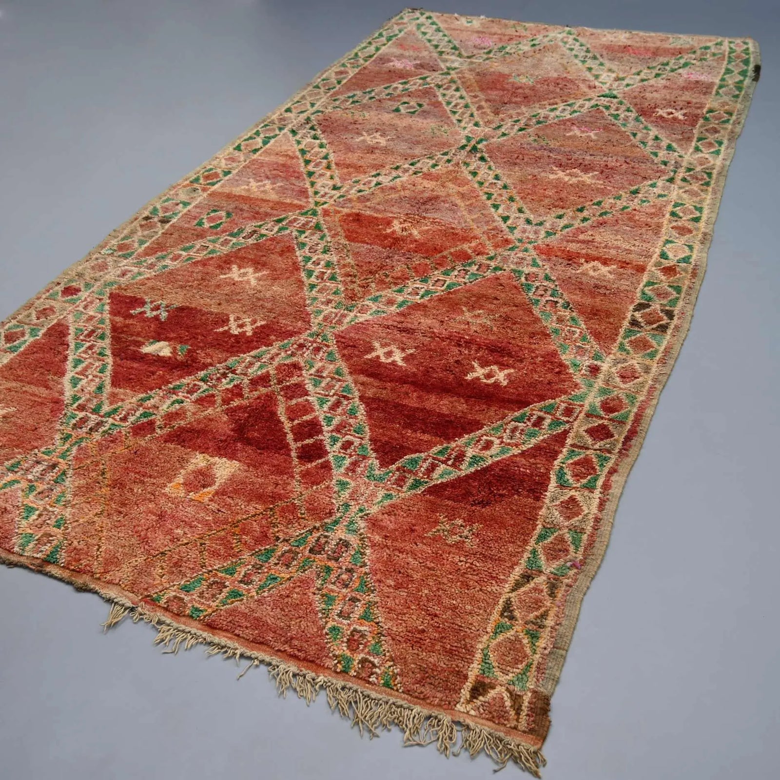 Vintage Moroccan Rug 6 x 12.8 feet / 185 x 390 cm - Ettilux Home