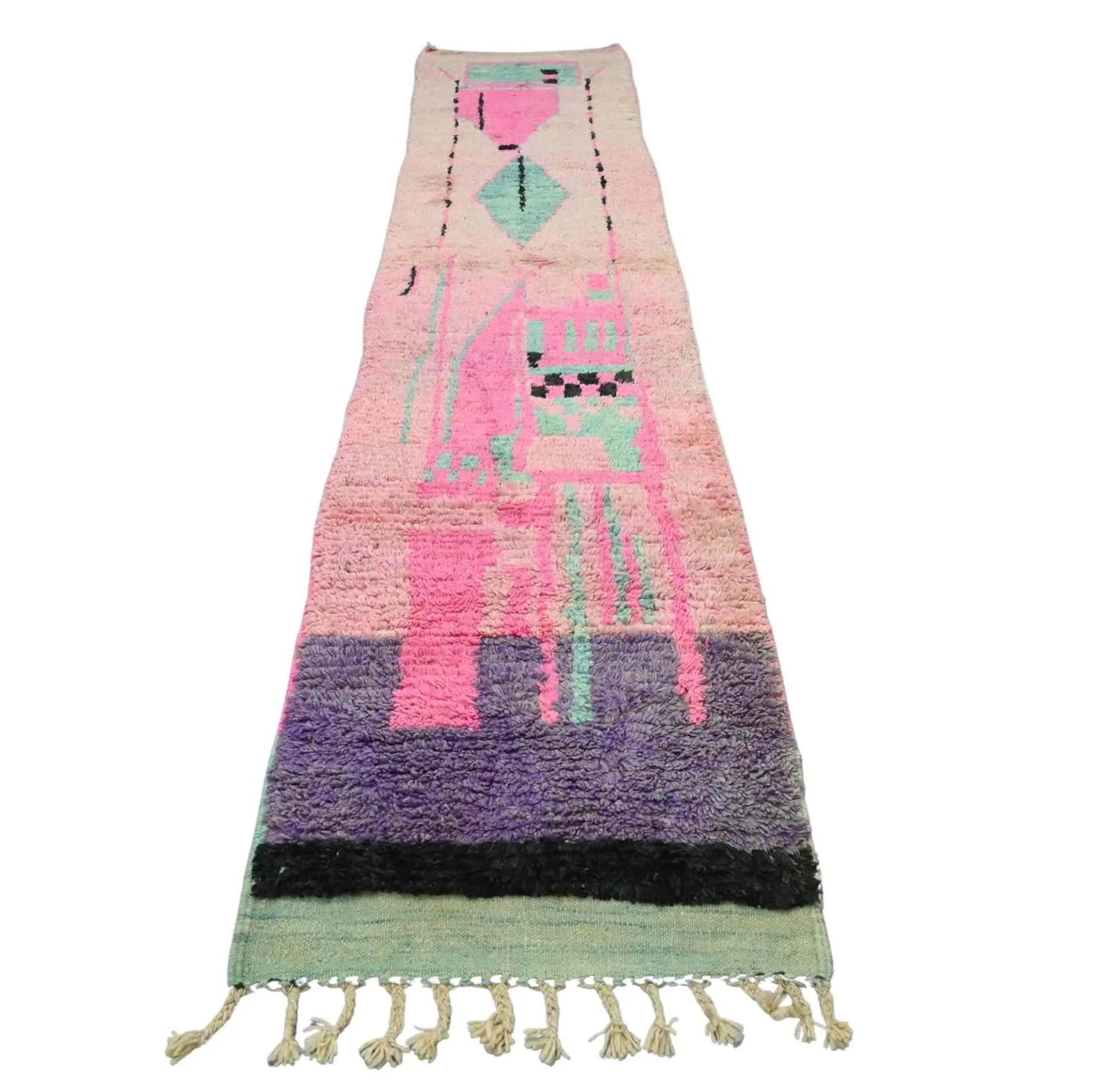 Vintage Runner Moroccan Rug 2.6 x 12.7 feet / 80 x 387 cm - Ettilux Home