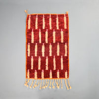 Thumbnail for Wool Red Moroccan Rug 2.4 x 3.6 Feet / 75 x 112 cm - Ettilux Home